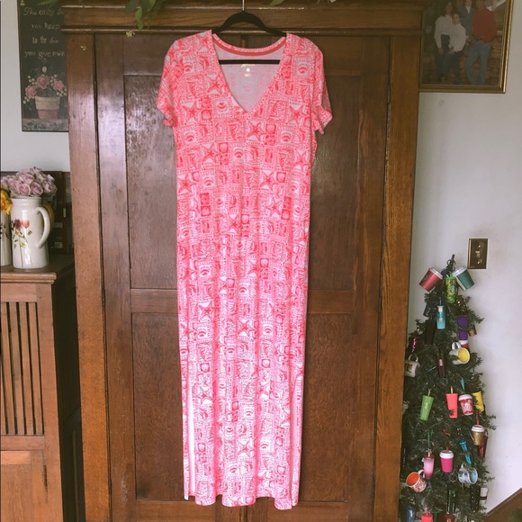 Lilly Pulitzer Dresses & Skirts - Lilly Pulitzer Etta Short Sleeve Maxi Milner Red Seaside Harbour Size Large